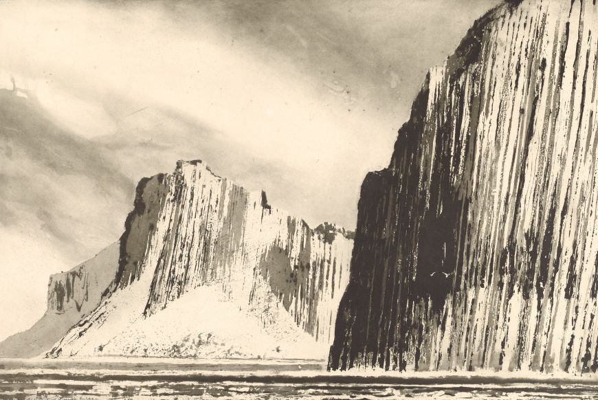 a drawing of a cliff